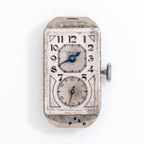 1930's Vintage Gruen Techni-Quadron Rectangular Doctor's Watch RARE .900 Silver (# 14669)