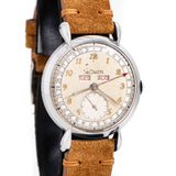 1950's Vintage LeCoultre Triple Date Stainless Steel Watch (# 15963)