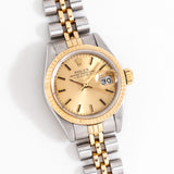 vintage ladies rolex date two tone ww, on its back