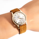 vintage omega constellation ww, wrist shot close up