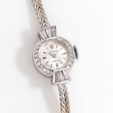 1960's Vintage Ladies Rolex Precision Ref. 28 Solid 18k White Gold Diamond Studded Watch (# 15979)