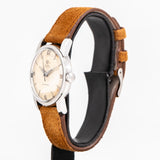 vintage omega seamaster ww, side view with crown