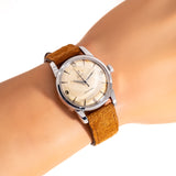 vintage omega seamaster ww, wrist shot close up