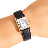 vintage cartier tank must de ww, wrist shot close up