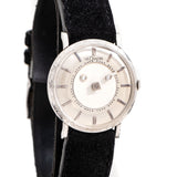 1960's Vintage LeCoultre Diamond Mystery Dial Ref. 182 Solid 14k White Gold Watch (# 15993)