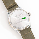 1945 Vintage Bulova WWII Military, Nickel Plated Base Metal, Stainless Steel Case Back Watch (# 15994)