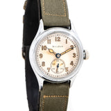 1945 Vintage Bulova WWII Military, Nickel Plated Base Metal, Stainless Steel Case Back Watch (# 15994)