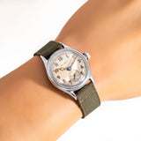 1945 Vintage Bulova WWII Military, Nickel Plated Base Metal, Stainless Steel Case Back Watch (# 15994)