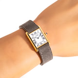 vintage cartier tank must de mens sized ww, wrist shot close up