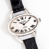 1970's Vintage Vulcain Oval-shaped Sterling Silver Watch ( #16005)