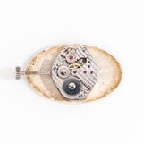 1970's Vintage Vulcain Oval-shaped Sterling Silver Watch ( #16005)