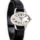 1970's Vintage Vulcain Oval-shaped Sterling Silver Watch ( #16005)