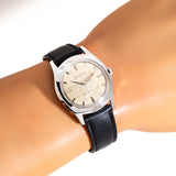 vintage bulova cushion ww, wrist shot close up