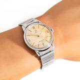 vintage omega seamaster 30 ww, wrist shot close up