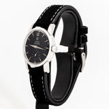 vintage omega seamaster black dial ww, side of the case with crown view