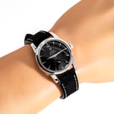 vintage omega seamaster black dial ww, wrist shot close up