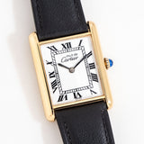 1990's Cartier Tank Must De 18k Yellow Gold Plated Sterling Silver Watch (# 16025)