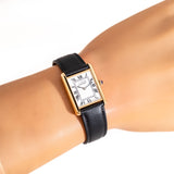 1990's Cartier Tank Must De 18k Yellow Gold Plated Sterling Silver Watch (# 16025)