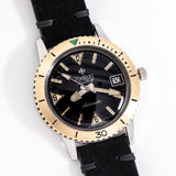 1960's Vintage Zodiac Sea Wolf Ref. 722-946 B 14k Yellow Gold Bezel & Stainless Steel Watch (# 15175)