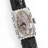 1930 Vintage Elgin Ladies Sized Rectangular Shaped Watch in Solid 14k White Gold (# 14339)