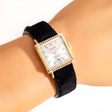 vintage rolex square shaped ww, wrist shot close up