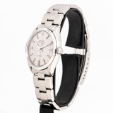 vintage rolex air king silver dial ww, side of the case with crown 