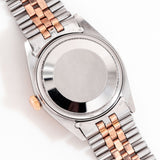 vintage rolex rose gold and stainless steel ww, case back