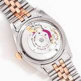 vintage rolex rose gold and stainless steel ww, movement shot