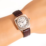 vintage rolex oyster cushion ww, wrist shot close up
