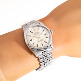 vintage rolex datejust ww, wrist shot close up