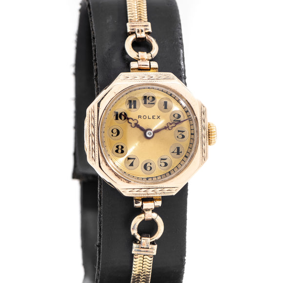 1930's Vintage Ladies Rolex 9k Yellow Gold Watch (# 15206)