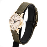 vintage longines ww, side of case with crown view