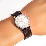 Movado Kingmatic ww, wrist shot close up