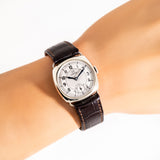 vintage omega cushion ww, wrist shot close up