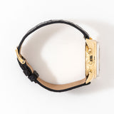vintage longines yellow gold triple date moon phase, additional case view with crown shot