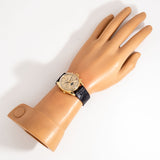vintage longines yellow gold triple date moon phase, wrist shot overview