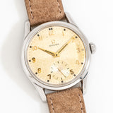 vintage omega patina ss ww, on its back