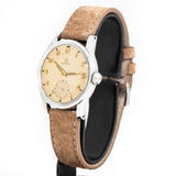 vintage omega patina ss ww, side of the case with crown