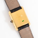vintage cartier tank md black dial ww, case back
