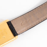 vintage cartier tank md black dial ww, strap signature