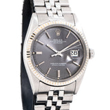 1971 Vintage Rolex Datejust Ref. 1601 Ghost Dial, 14k White Gold & Stainless Watch (# 15222)