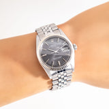 1971 Vintage Rolex Datejust Ref. 1601 Ghost Dial, 14k White Gold & Stainless Watch (# 15222)