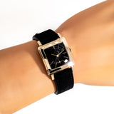 vintage elgin square shaped ww, wrist shot close up
