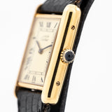 1980's Cartier Tank Must De 18k Yellow Gold Plated Sterling Silver Watch (# 15226)