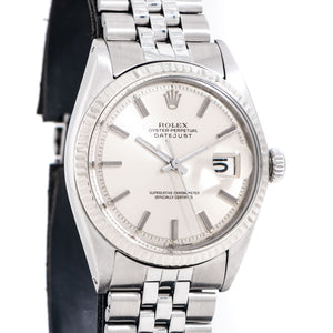 1971 Vintage Rolex Datejust Ref. 1601 in 14k White Gold & Stainless Steel Watch (# 15227)