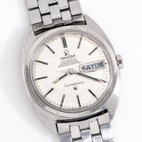 1969 Vintage Omega Constellation Linen Day Date Ref. 168.017 SP 14k White Gold Bezel & Stainless Steel (# 15228)