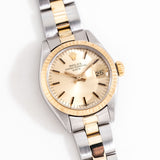 vintage two tone ladies rolex 26mm, on its back