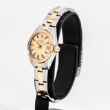 vintage two tone ladies rolex 26mm, side of the case with crown