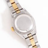 vintage two tone ladies rolex 26mm, buckley dial, case back
