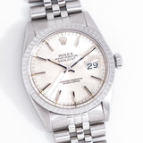 vintage rolex datejust ss ww, on its back
